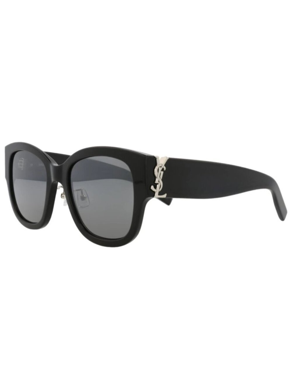 New Saint Laurent Women's Sunglasses Cat Eye Acetate Frame Black Black Silver